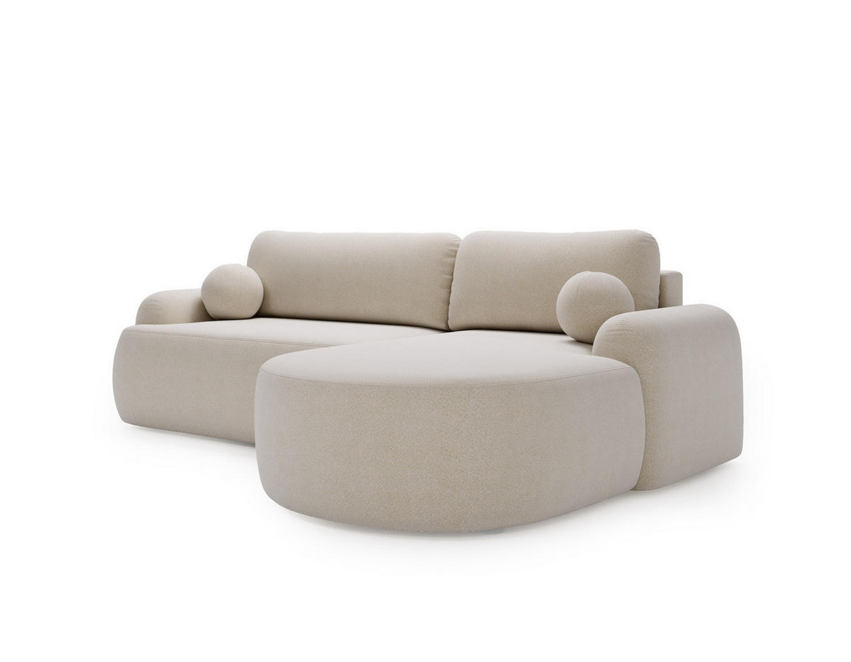 ECKSOFA DION BEIGE L - Rechts - Beige, Textil (261/177cm) - Luxkor24