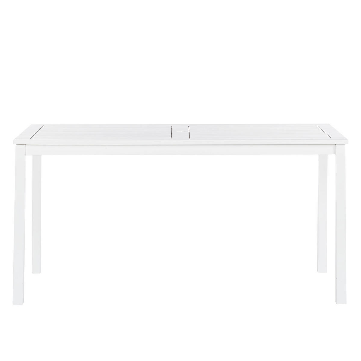 ESSTISCH - Akazie massiv - Weiß - Weiß, Holz (80/150/74cm) - home24