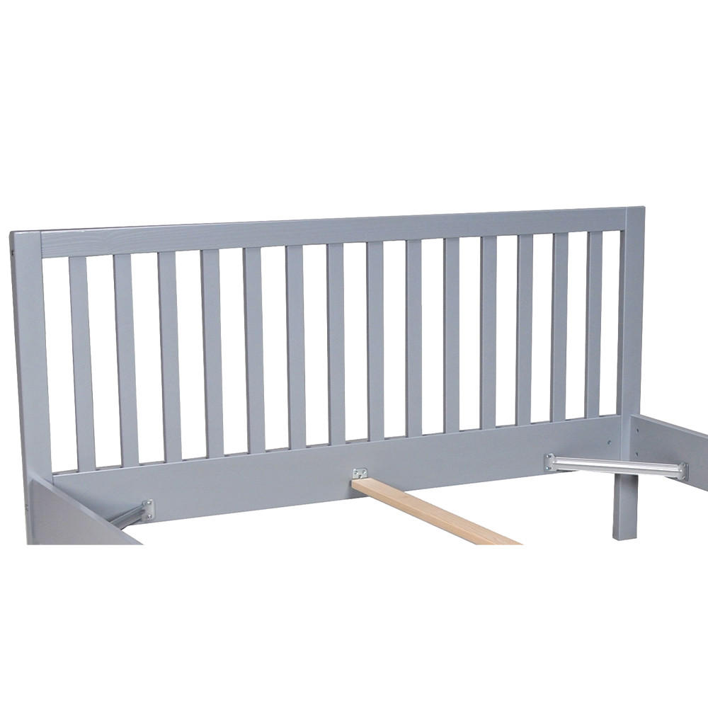 BETT MIT KOPTEIL PARKER / Bett 160x200 - Grau - Grau, Holzwerkstoff (160/200cm) - Weber Industries