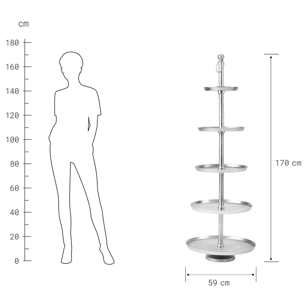 ETAGERE Banquet - Silberfarben, Metall (59/170cm) - Butlers