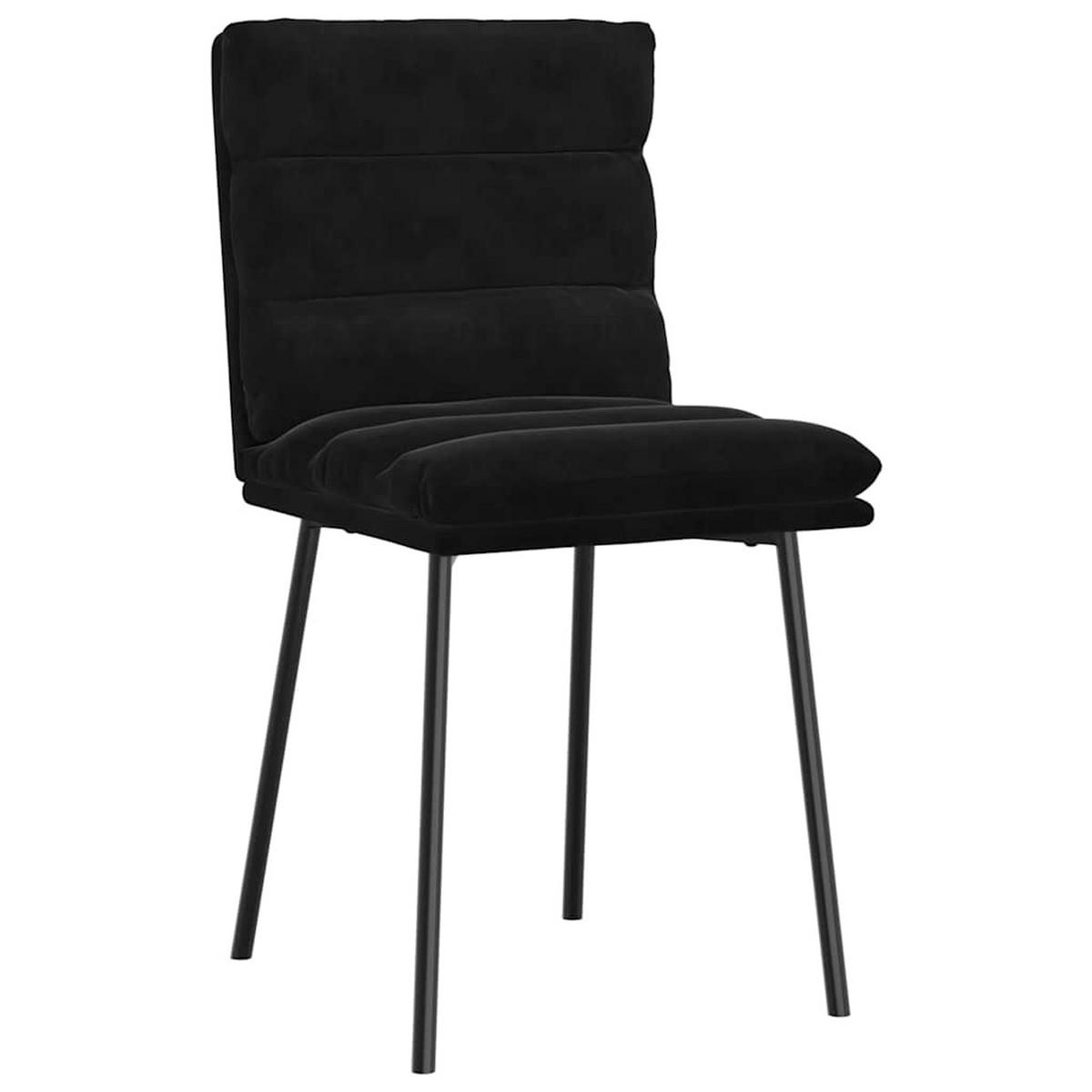ESSZIMMERSTÜHLE 4 Stk. Schwarz Samt 45*54*83cm - Schwarz, Metall (45/83/54cm) - ZMH