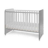 BABYBETT Sweet Dream 120 x 60 cm weiß dunkelgrau 120 x 60 cm, 2 Ebenen, Schlupfsprossen, Melamin, ohne Matratze - Grau, Holzwerkstoff (60/120cm) - Lorelli