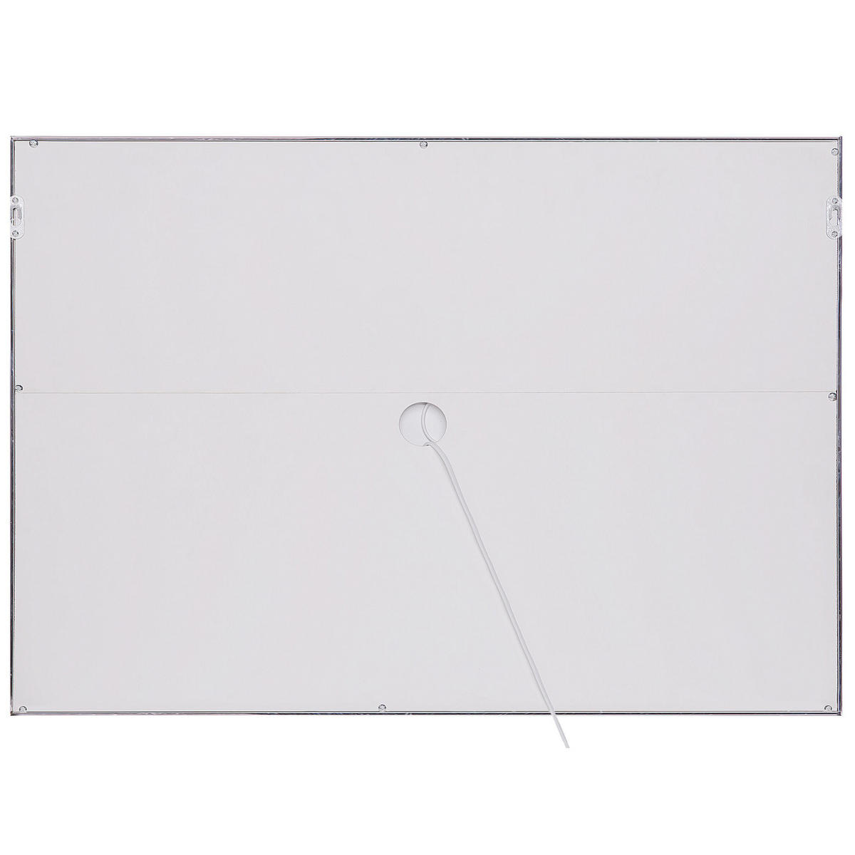 BADSPIEGEL mit LED-Beleuchtung rechteckig 80/60 cm Argens - Silberfarben, Kunststoff (80/60/4cm) - Beliani