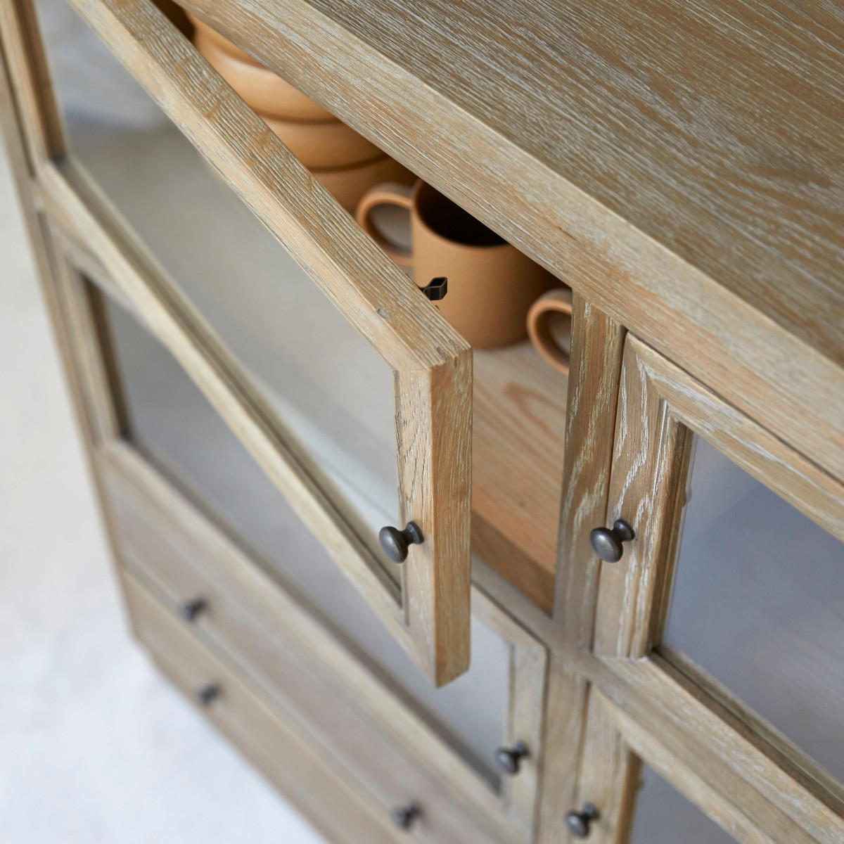 SIDEBOARD Pablo Grau aus Eiche - Grau, Holz (110/100/50cm) - Tikamoon