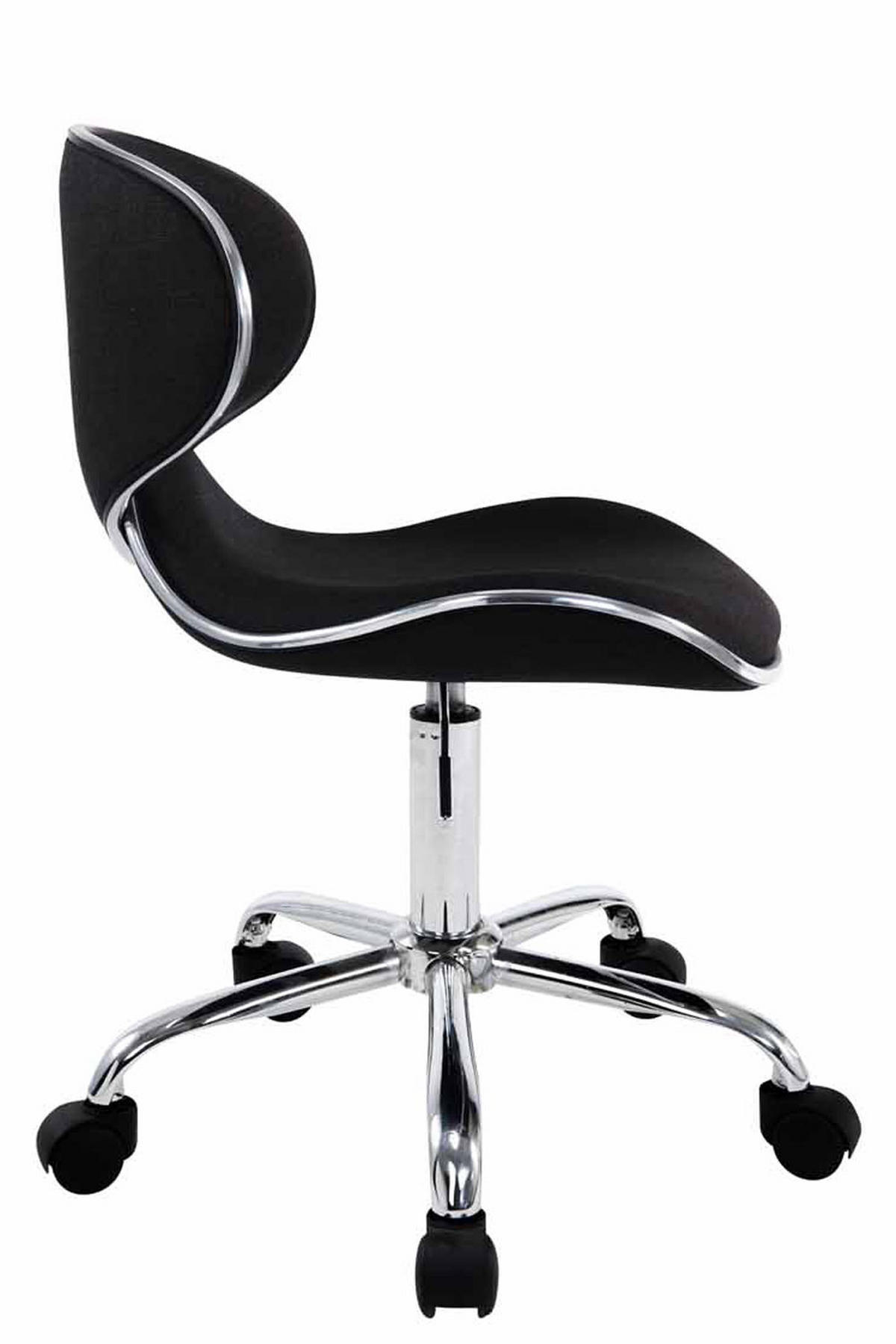 DREHSTUHL Stoff schwarz - Chromfarben/Schwarz, Textil/Metall (47/71/50cm) - CLP