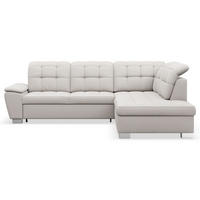 ECKSOFA Jamaal Creme rechtsseitig - Creme/Schwarz, Textil (258/212cm) - Selsey