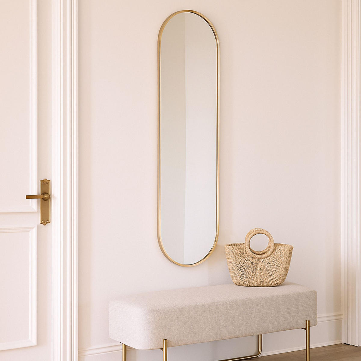 WANDSPIEGEL aus Aluminium 2,5/30/100 cm - Goldfarben, Metall (30/100/2.5cm) - Home Styling Collection