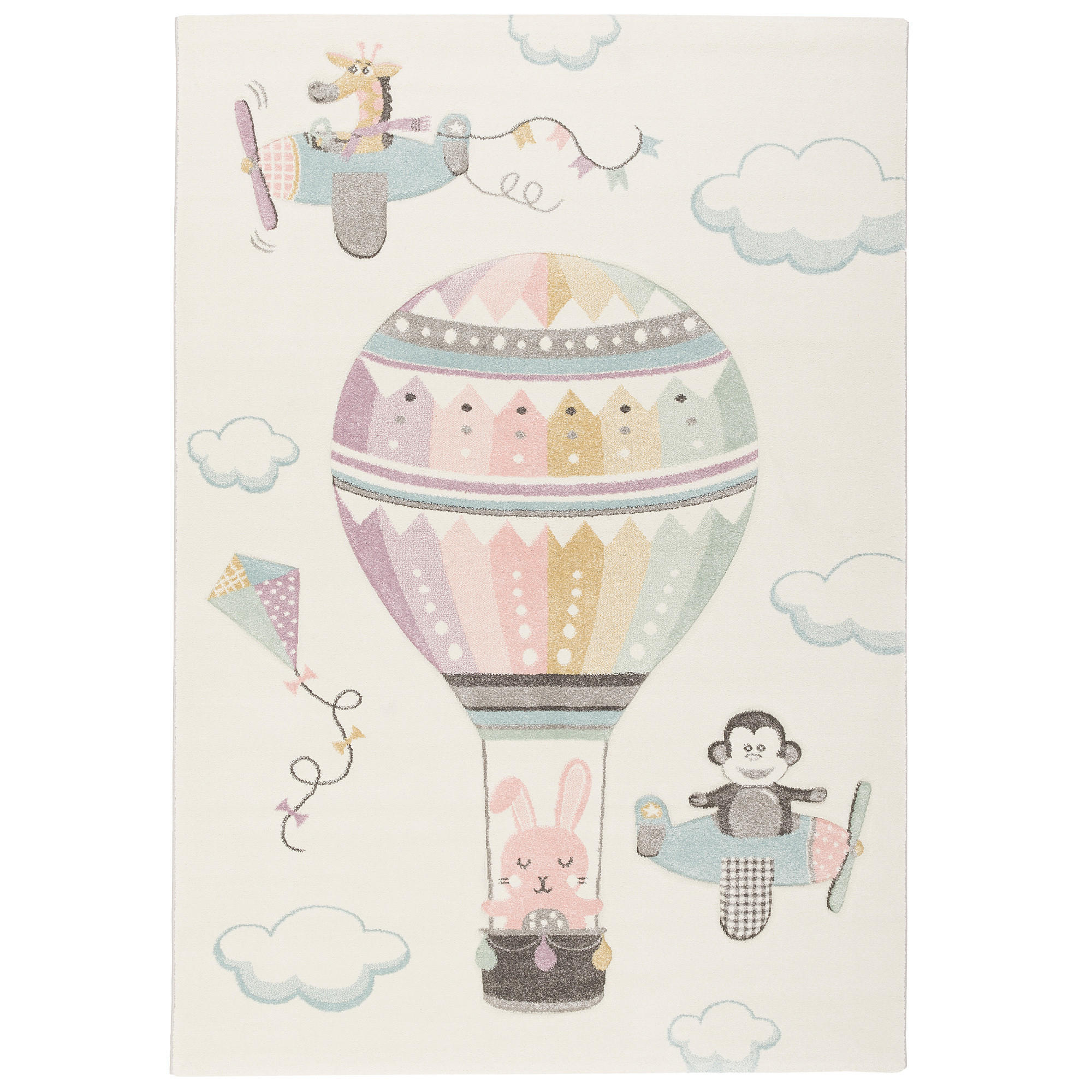KINDER TEPPICH MAUI KIDS HEISSLUFTBALLON - Multicolor, Textil (120/170cm) - Pergamon