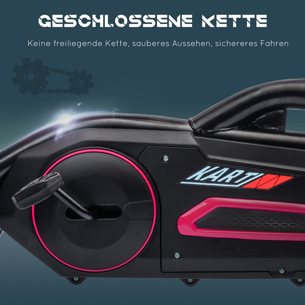 KINDER GO KART TRETAUTO, Rosa, Kunststoff, Metall - Rosa, Kunststoff (100/58/58.5cm) - HOMCOM