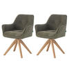 ESSZIMMERSTUHL THOMAS-LINA 2er-Set 360°drehbar - Dunkelgrün, Holz/Textil (61/82/62cm) - DUBI Möbel