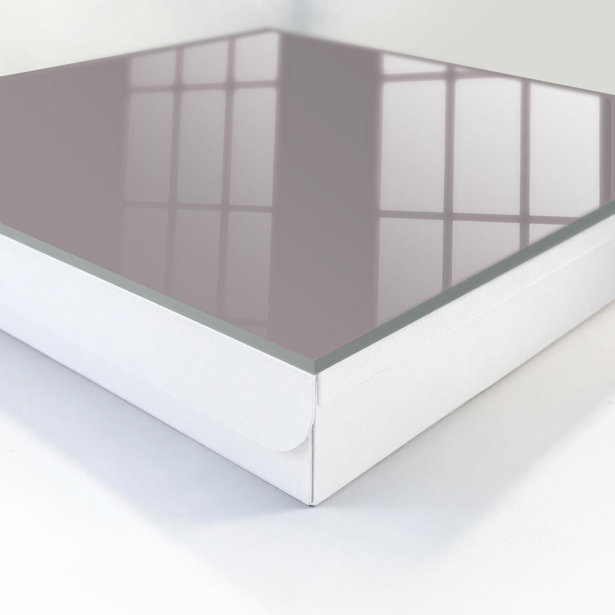 SCHLÜSSELBOX Weiß 30x30 cm – Türöffnung nach rechts - Aschgrau - Grau, Metall (30/30/5cm) - TULUP
