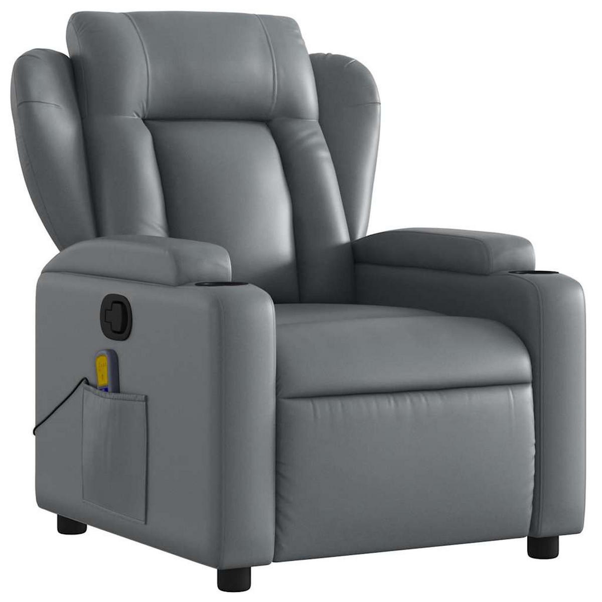 MASSAGESESSEL Grau Kunstleder - Grau, Holz (77/100/94.5cm) - vidaXL