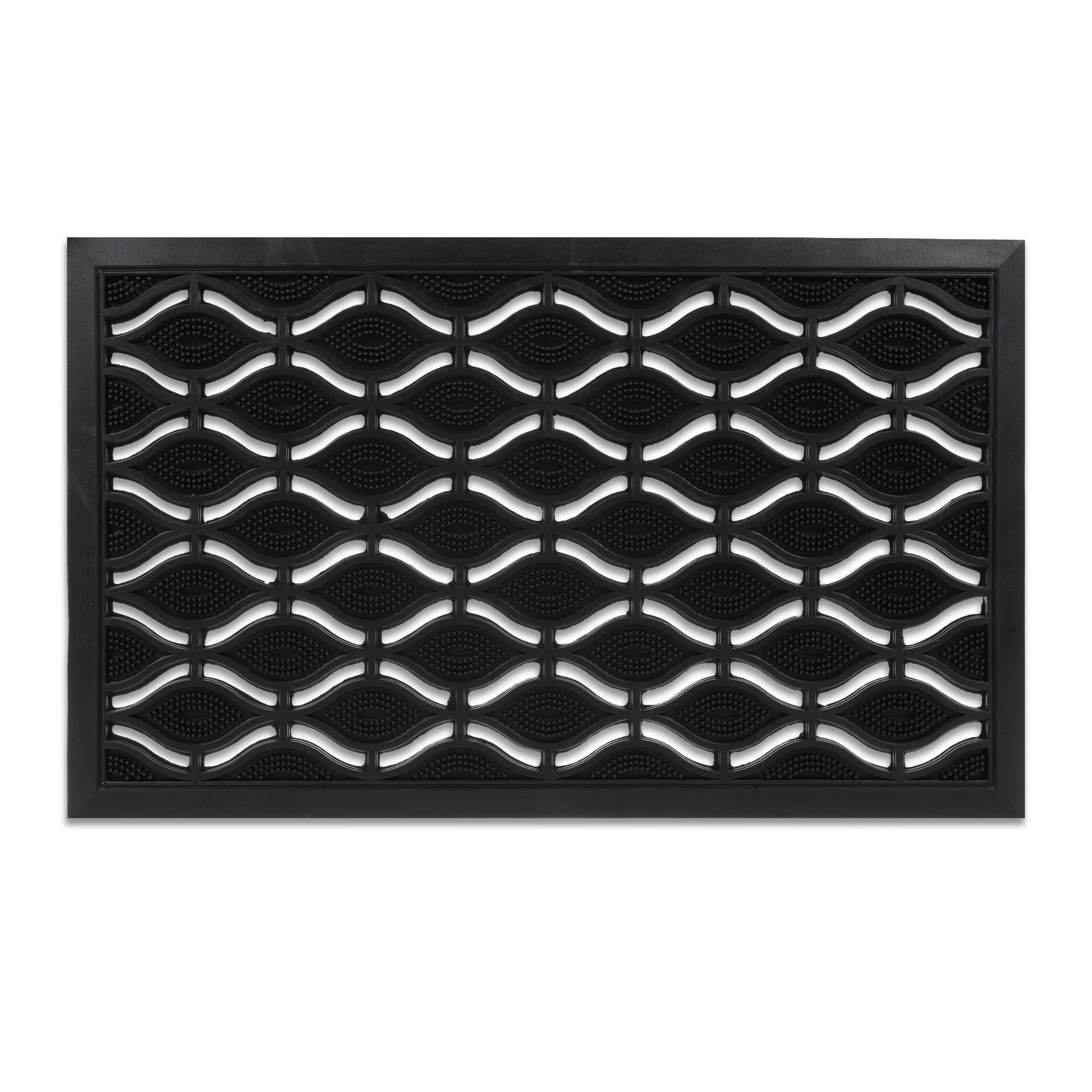 FUSSMATTE - Schwarz, Kunststoff (75/45cm) - Relaxdays