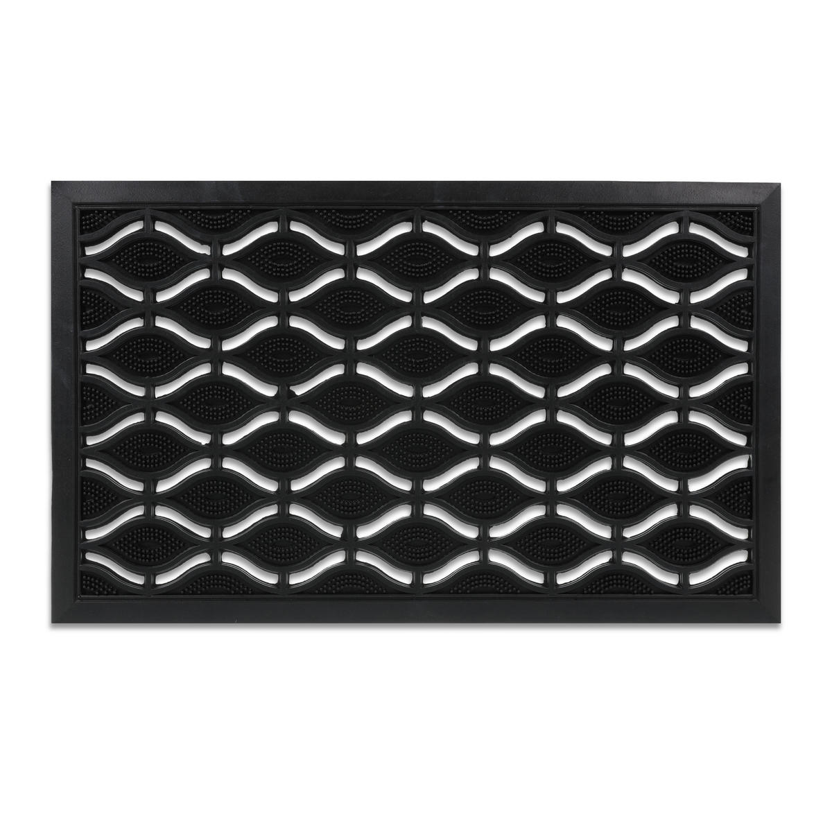 FUSSMATTE - Schwarz, Kunststoff (75/45cm) - Relaxdays
