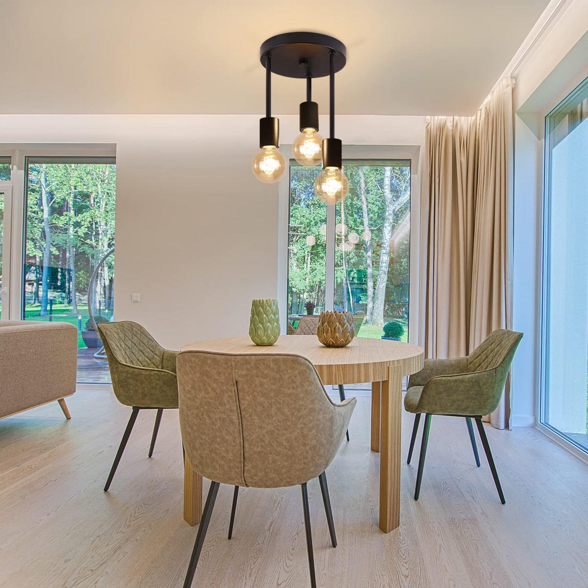 DECKENLEUCHTE Sabrina 18/18/29 cm - Schwarz, Metall (18/18/29cm) - ZMH