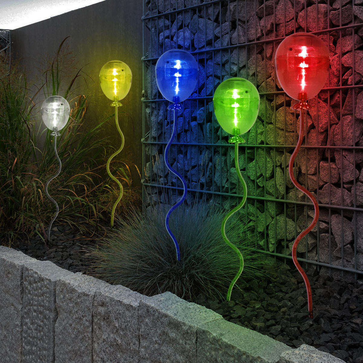 LED AUSSENLEUCHTE Luftballons Bunt - Multicolor, Kunststoff (8.5/8.5/60cm)