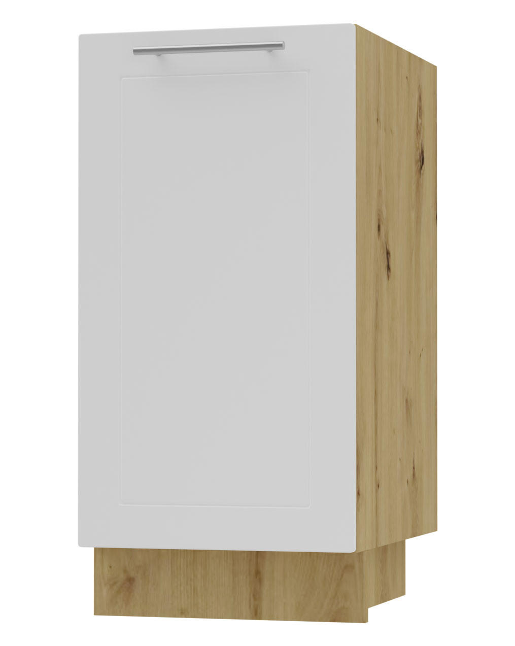 Feldmann-Wohnen Küchenunterschrank Weiß, Eiche Artisan 40x82x50 cm