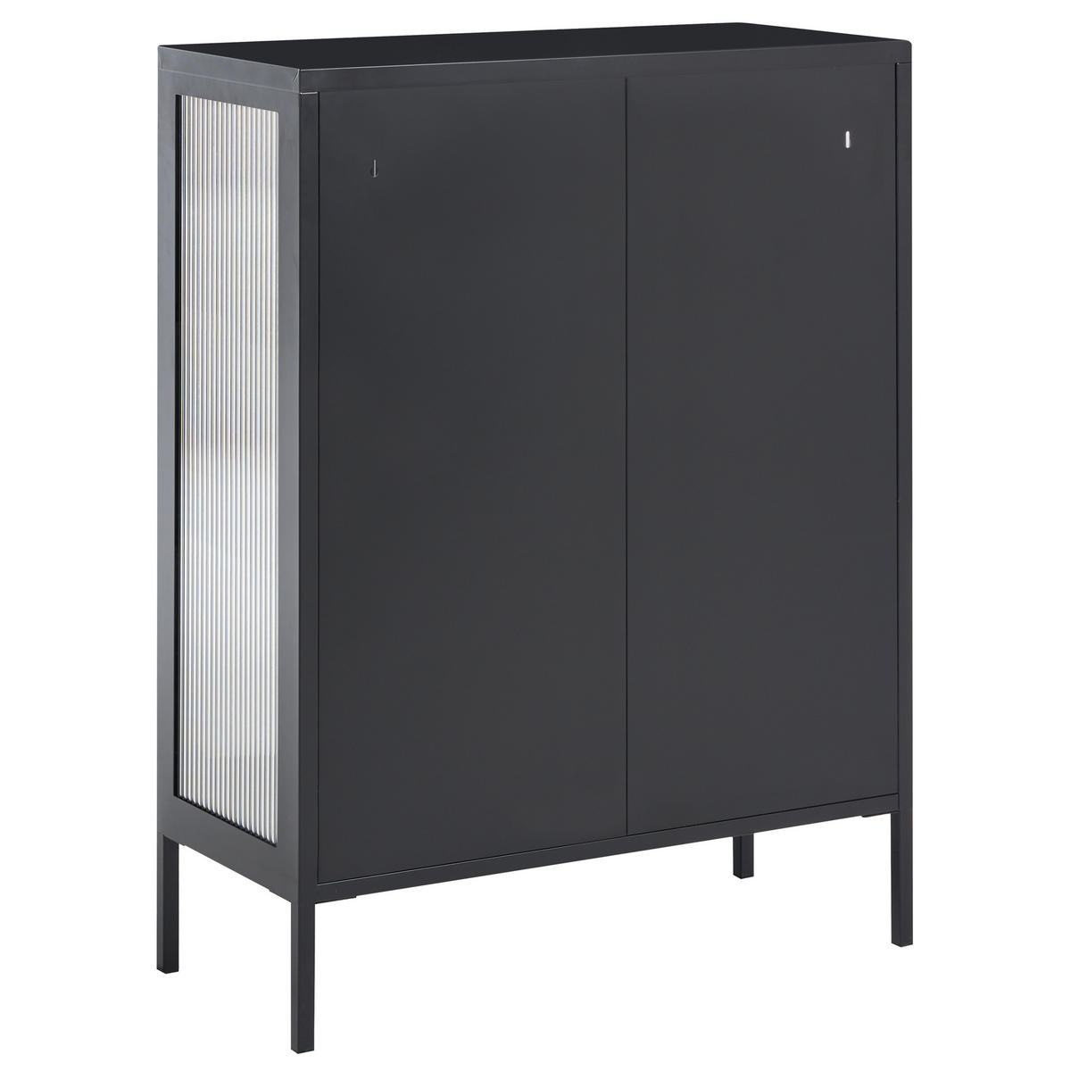BÜROSCHRANK Metall Schwarz Gleora - Schwarz, Metall (80/105/35cm) - Beliani