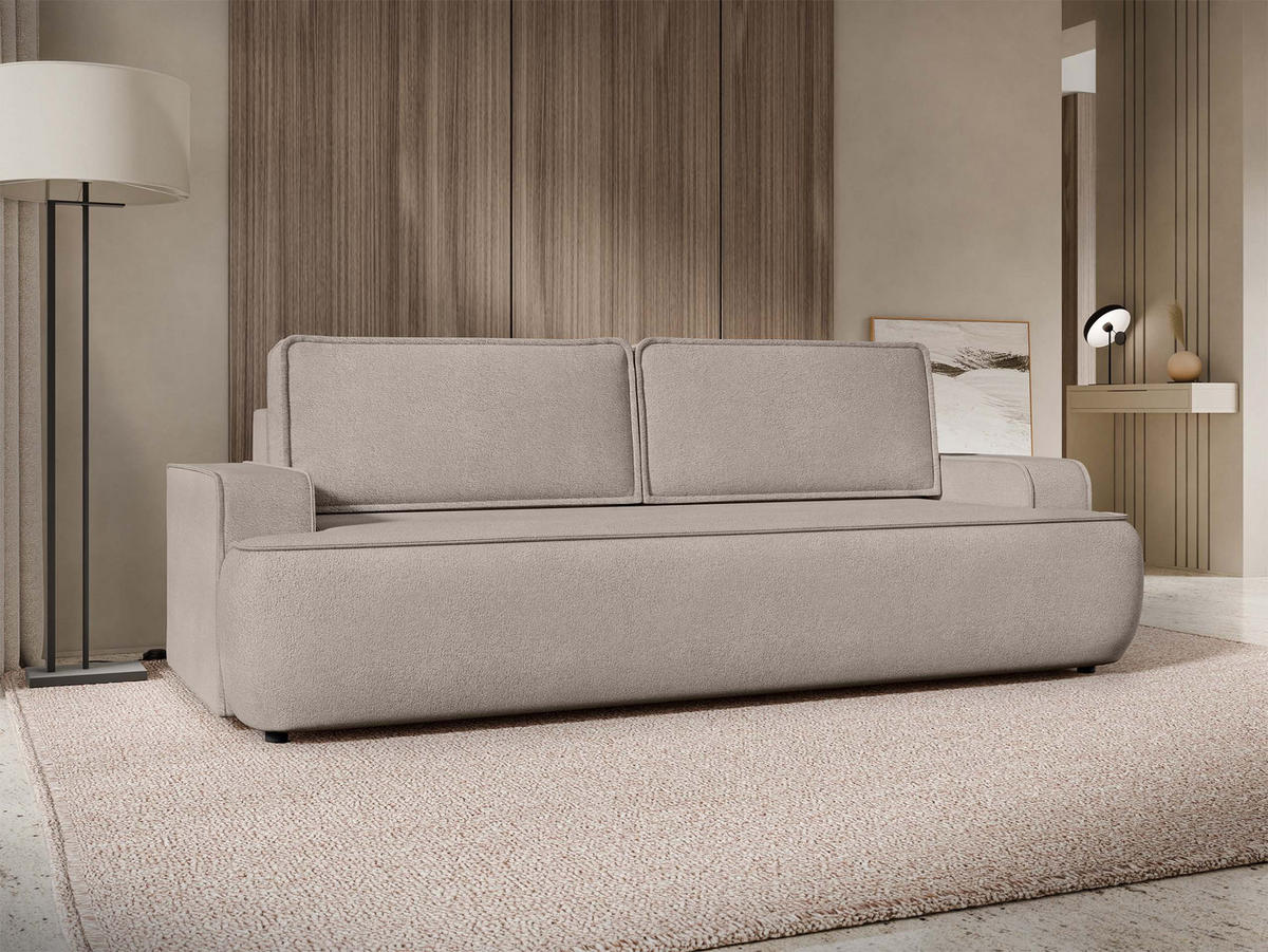 SCHLAFSOFA Mono - Creme/Schwarz, Holz/Kunststoff (248/94/110cm) - MIRJAN24
