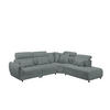 ECKSOFA mit verstellbaren Kopflehnen und Nosagfederung - Grün, Textil (285/339cm) - ed exciting design