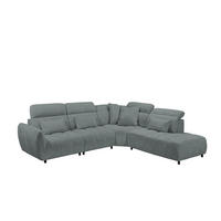 ECKSOFA mit verstellbaren Kopflehnen und Nosagfederung - Grün, Textil (285/339cm) - ed exciting design