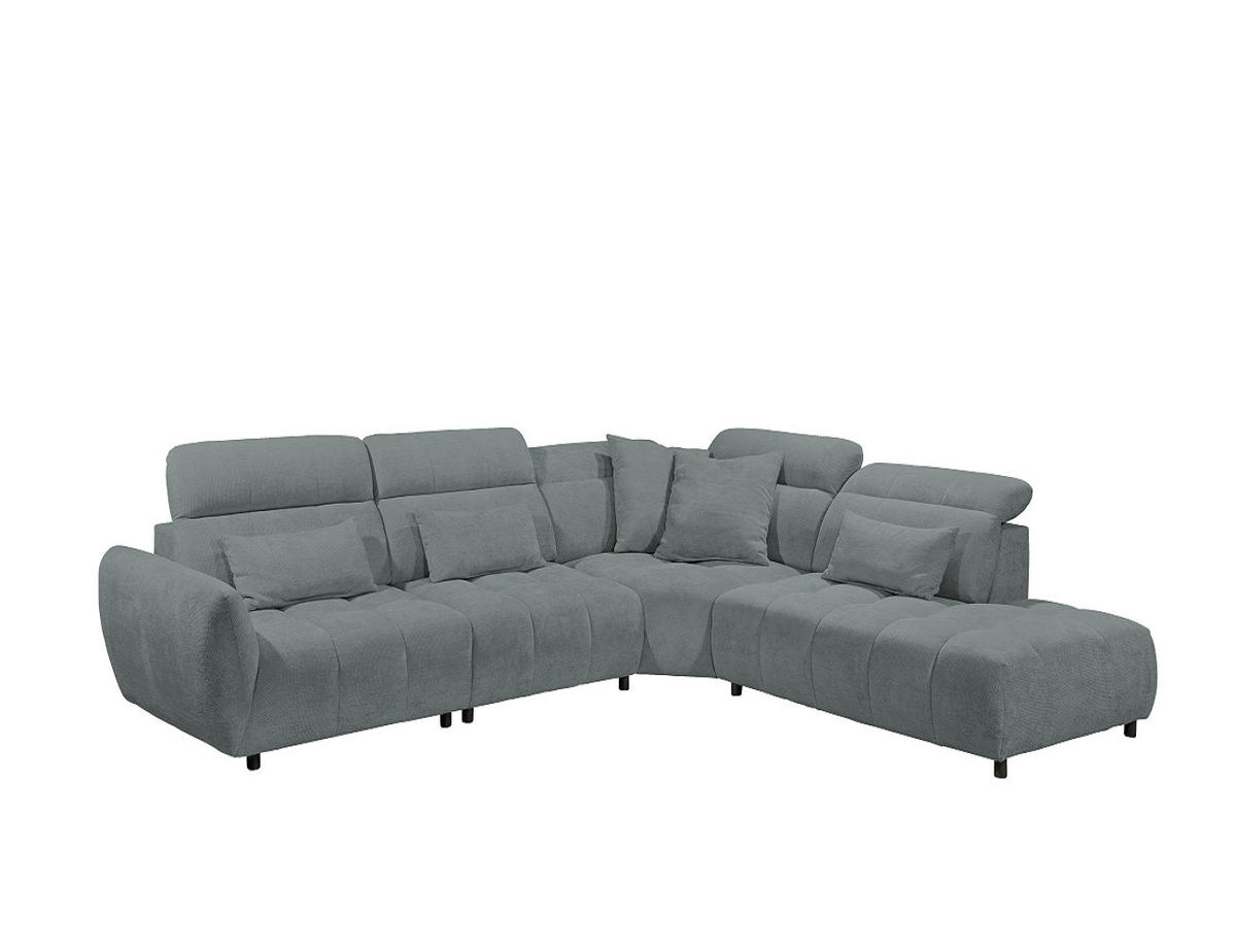 ECKSOFA mit verstellbaren Kopflehnen und Nosagfederung - Grün, Textil (285/339cm) - ed exciting design