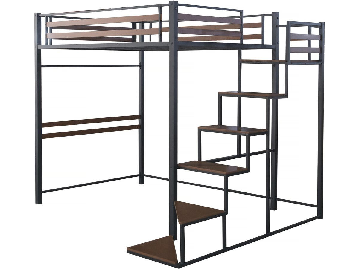 ETAGENBETT lena Schwarz - Schwarz, Metall (190/140cm) - Habitat Garten