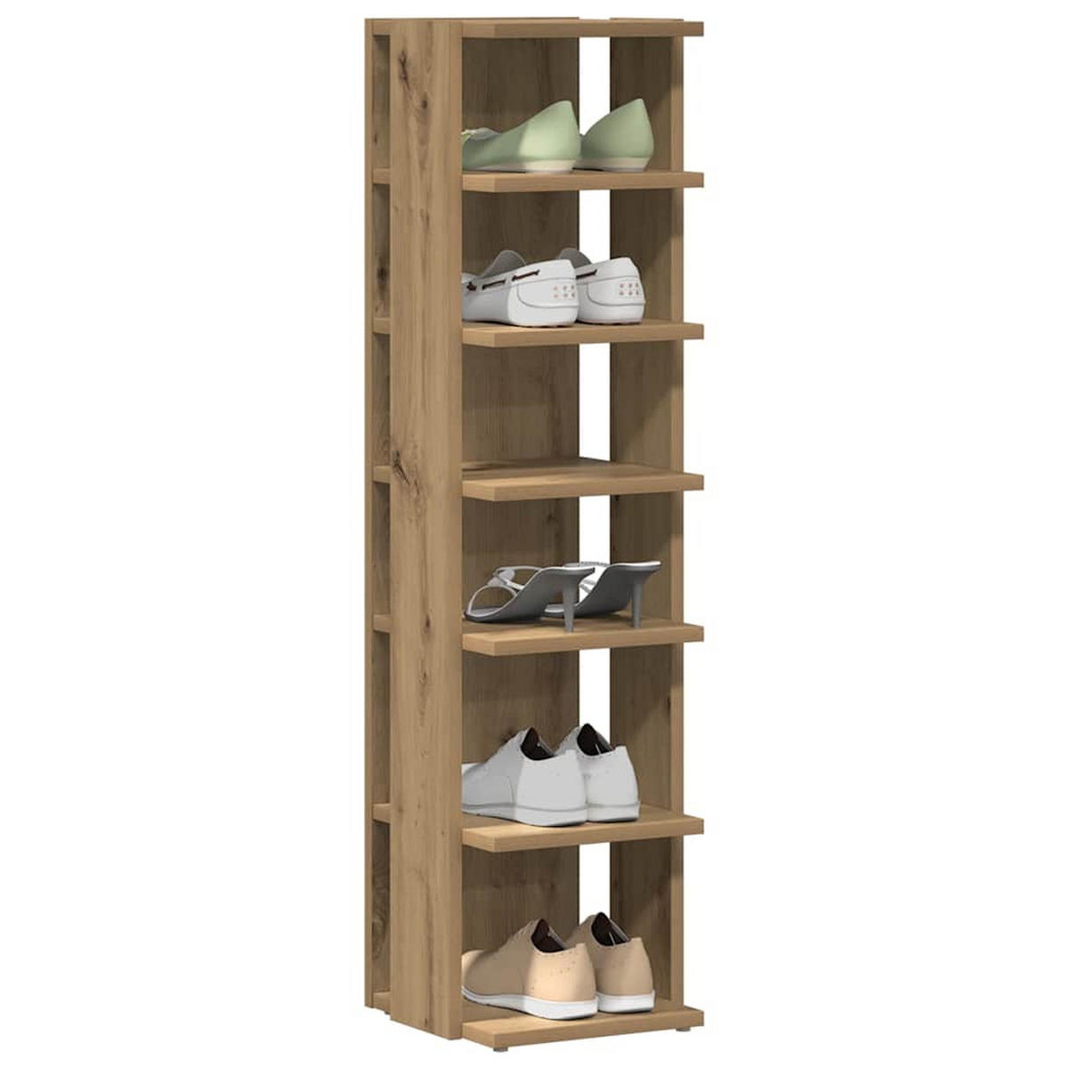 SCHUHSCHRANK Artisan-Eiche 28/27/102 Cm Holzwerkstoff - Braun, Holzwerkstoff (27/102/28cm) - vidaXL