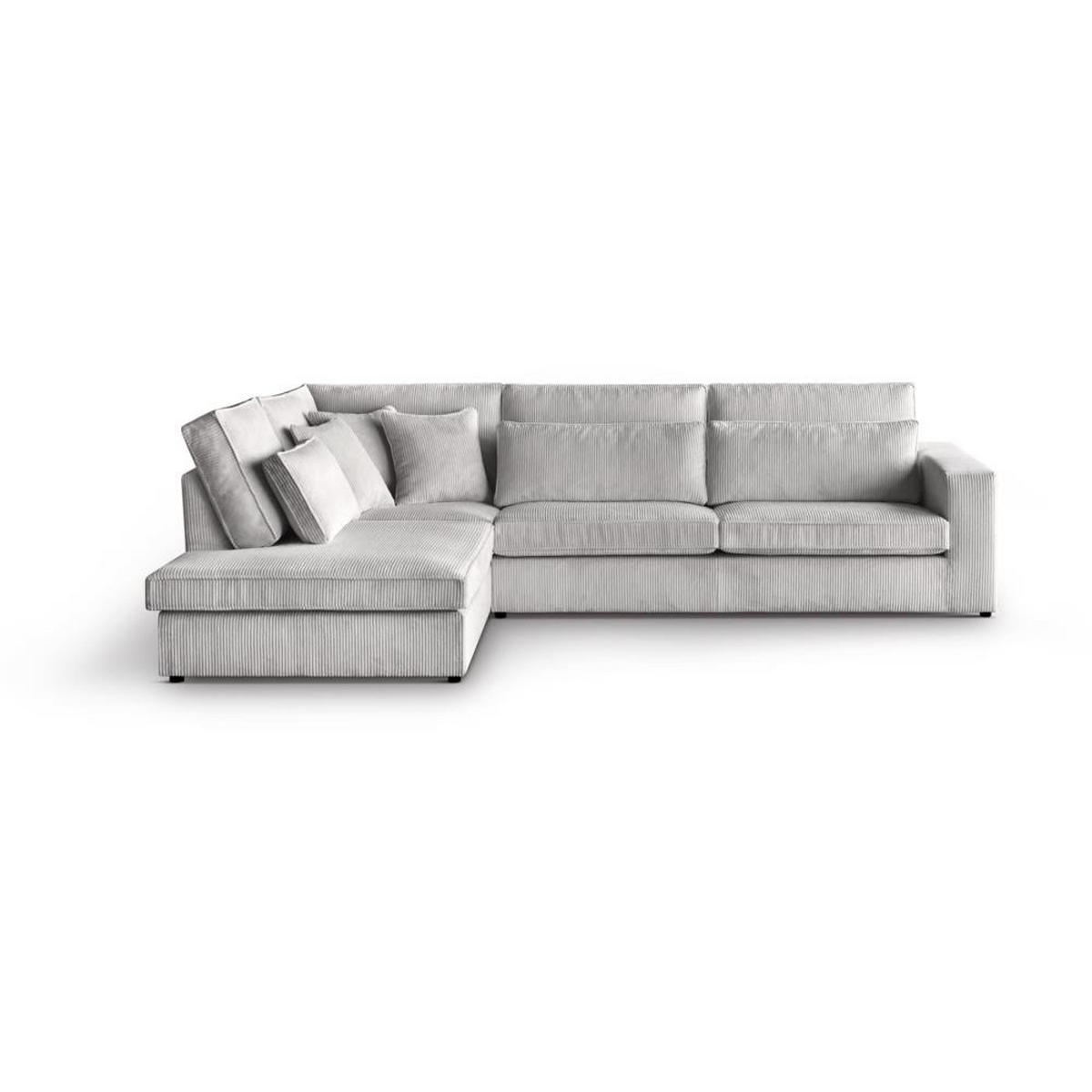 ECKSOFA Parma ohne Schlaffunktion cappuccino links - Schwarz/Cappuccino, Textil (314/224cm) - Beautysofa
