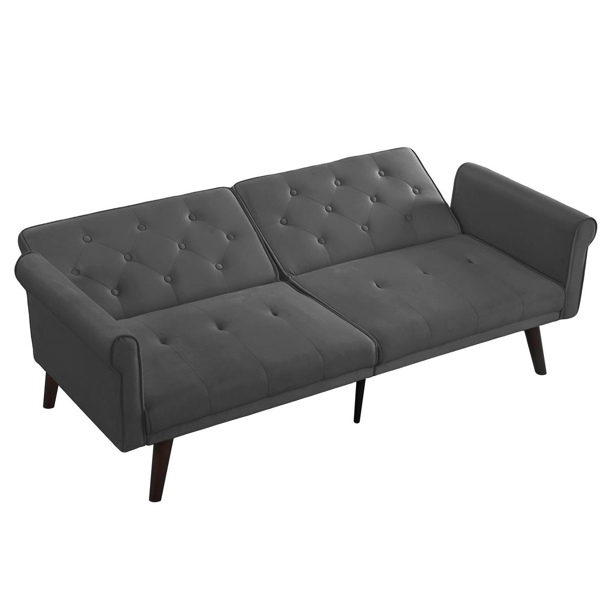 SCHLAFSOFA DE-34676 2-in-1 mit verstellbarer Lehne Grau - Grau, Metall (89/70/172cm) - ComfortXL