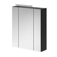 SPIEGELSCHRANK in schwarz 60 cm 3-türig - Schwarz, Holzwerkstoff (60/70/18cm) - Inn.Furn