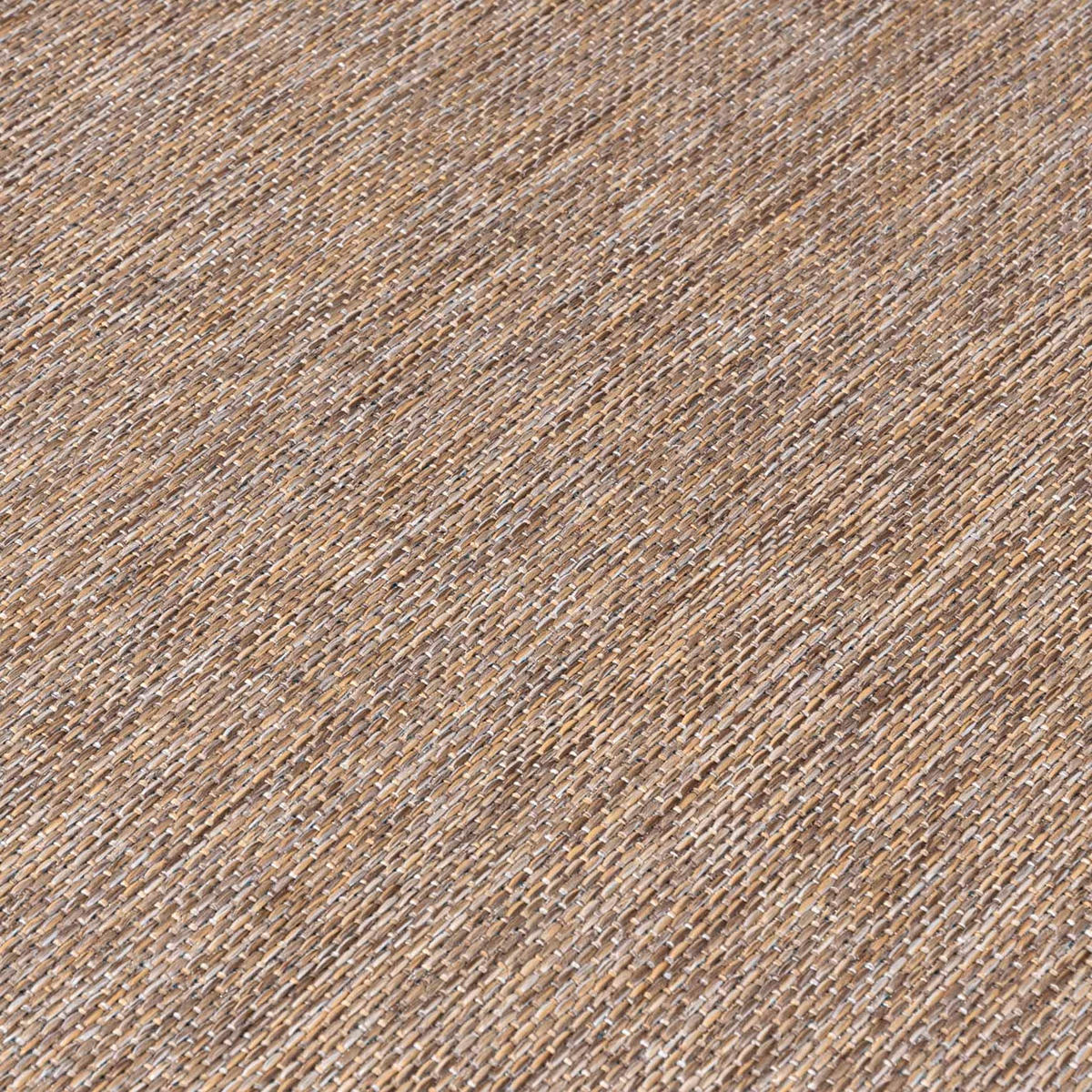 TEPPICH Braun In-Outdoor Einfarbig - Rund, Kurzflor, Modern, Minimalistisch - 200 x 200 cm - Blau/Braun, Textil (200/200cm) - Mazovia
