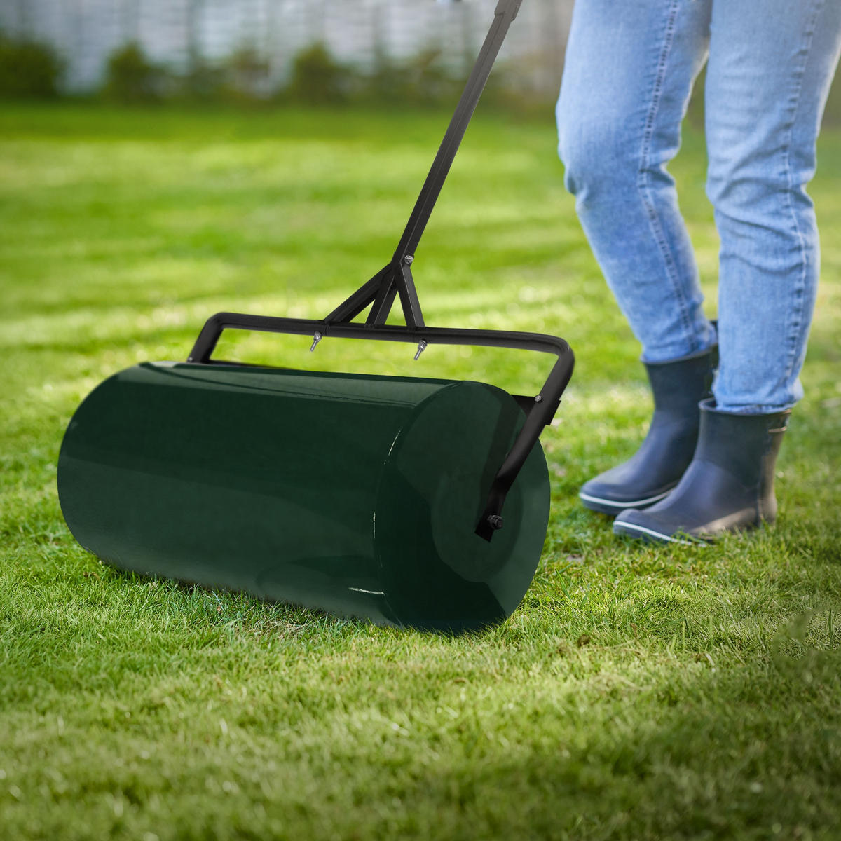 RASENWALZE befüllbar 63 Liter Grün aus Stahl - Grün, Metall (90/135/30cm) - ECD-Germany