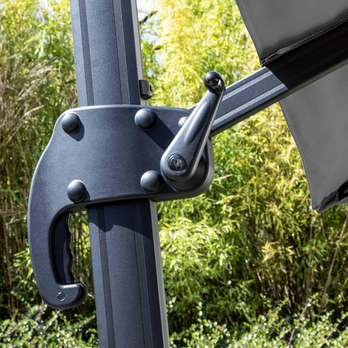 SONNENSCHIRM 3x3m mit Gewichtsplatten, Grau - Grau, Metall (300/300cm) - Oviala