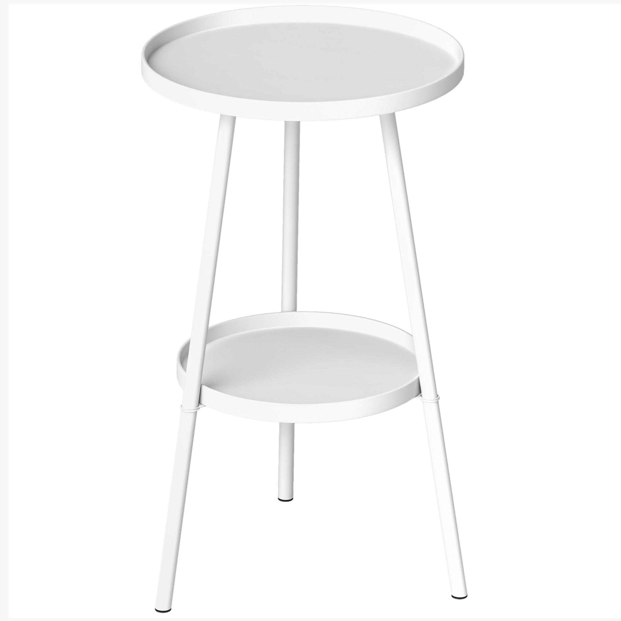 GARTENTISCH,WEISS,1 Stück - Weiß, Metall (32/32/51cm) - GiPP