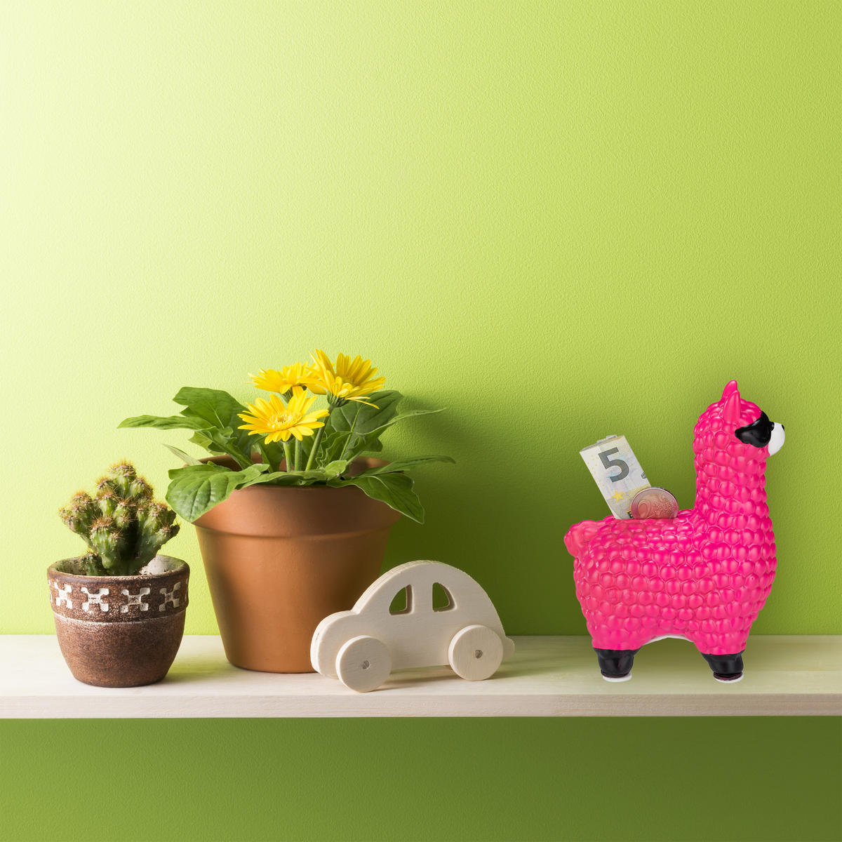 LAMA Spardose - Pink, Keramik (11/15.5/6cm) - Relaxdays