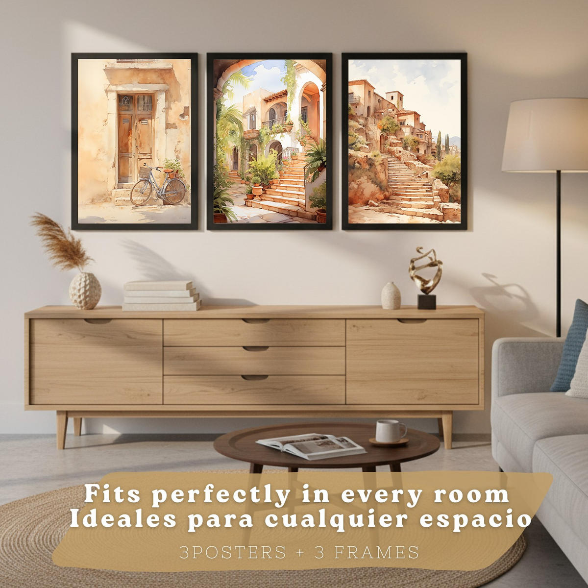 PLAKAT Sada 3 Lidé A3 Černý rám - černá, papír (29.7/1/42cm) - Nacnic