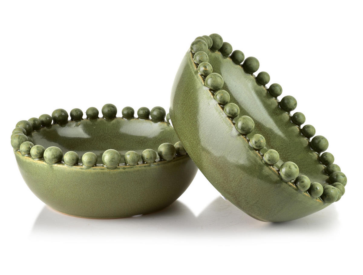 DEKOSCHALE Yarine grün 22/17/8 cm Keramik - Grün, Keramik (8cm) - Mondex