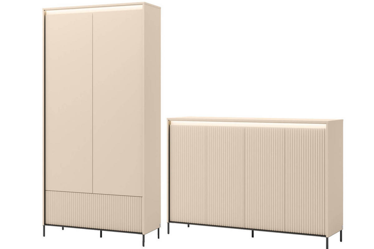 GARDEROBE TREND 2 - Beige/Schwarz, Holzwerkstoff (254/210/40cm) - Meblini
