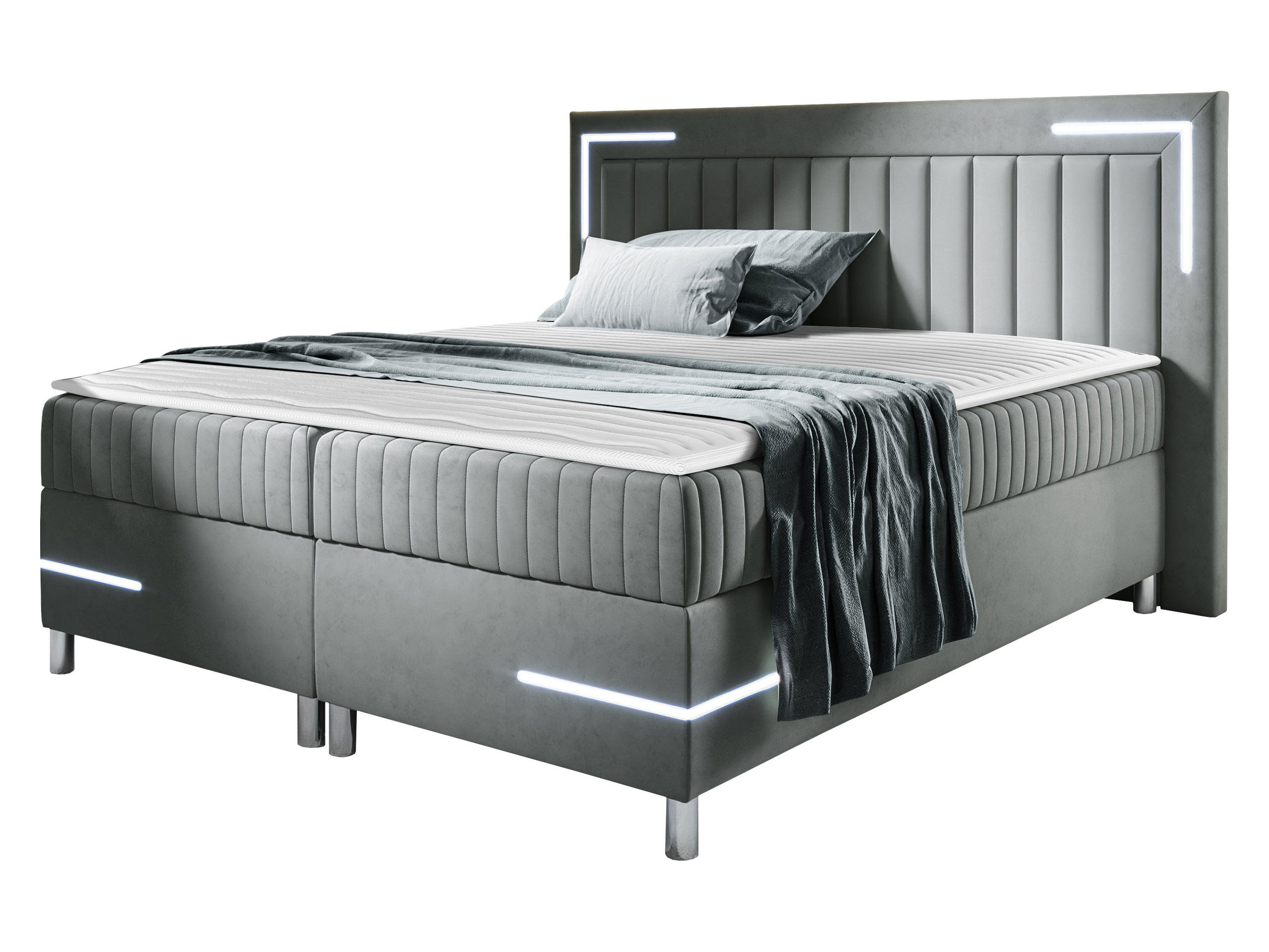 BOXBETT Tenosi 3 LED - Grau, Holz (200/200cm) - MIRJAN24