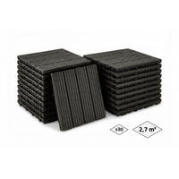 30ER-SET Terrassenplatten aus Verbundwerkstoff von SERRA, grau, geriffelt, 30 x 30 cm - Grau, Holzwerkstoff (30/30/2cm) - Casanoov