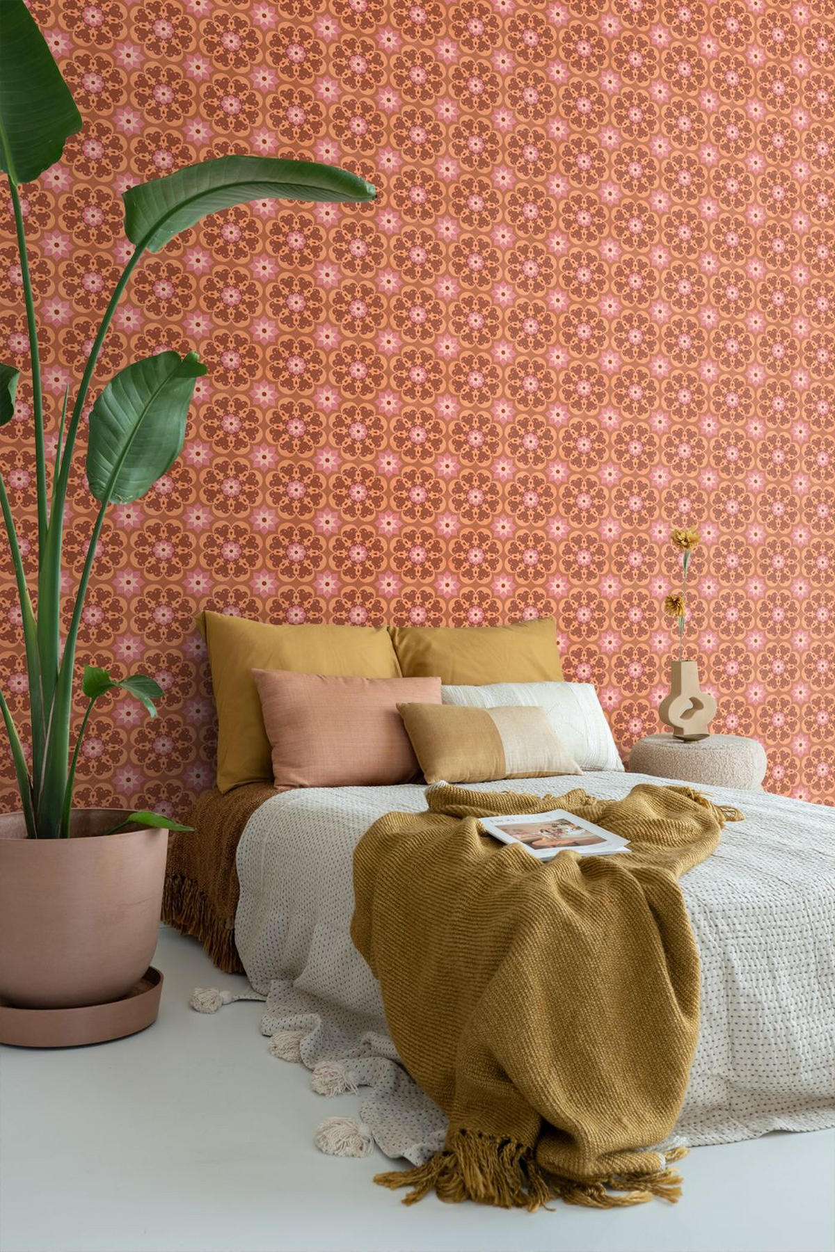 TAPETE Fliesenmuster 50 x 900 cm - Terracotta, Papier (50/900cm) - ESTAhome