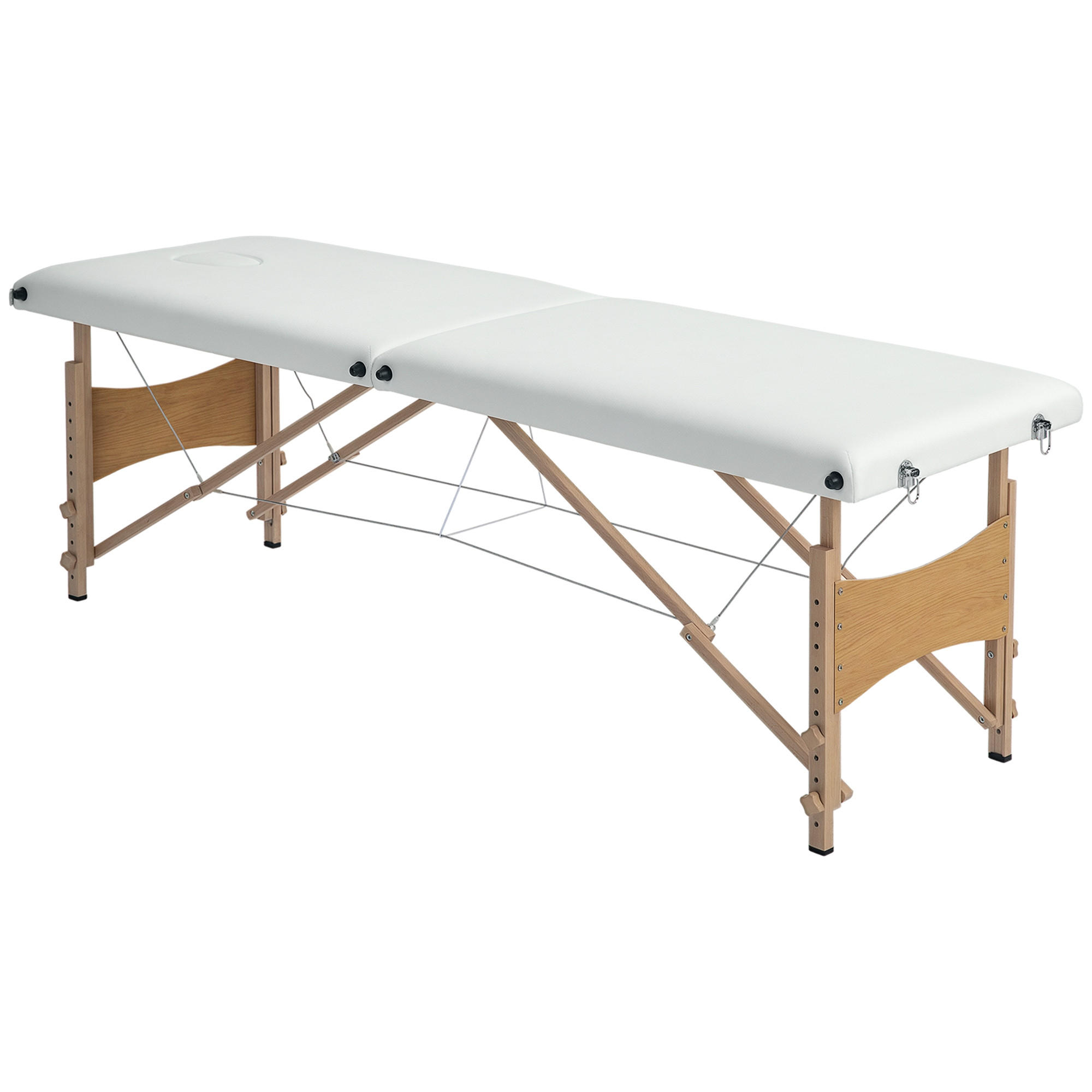 MASSAGELIEGE DE-18895 2 Zonen, höhenverstellbar Creme - Creme, Kunststoff (60/87/186cm) - ComfortXL