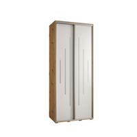 SCHWEBETÜRENSCHRANK 235,2/100/45 2-türig - Silberfarben/Weiß, Holz/Metall (100/235/45cm) - Abiks Möbel