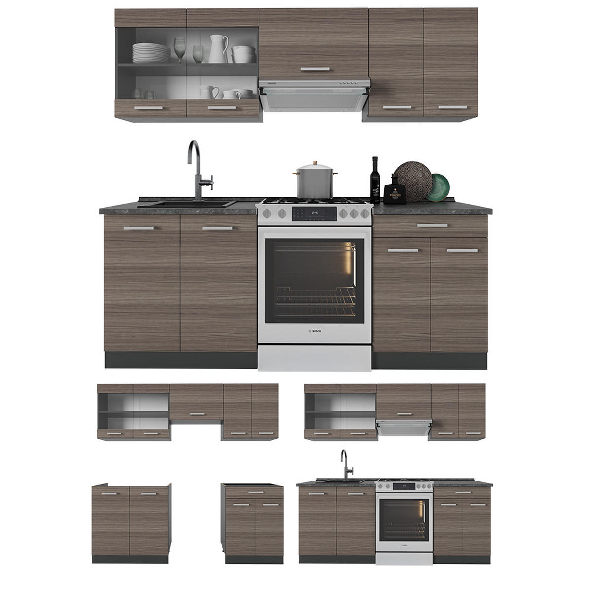 Anthrazit/Grau, Holzwerkstoff (200/81.6/60cm) - Vicco