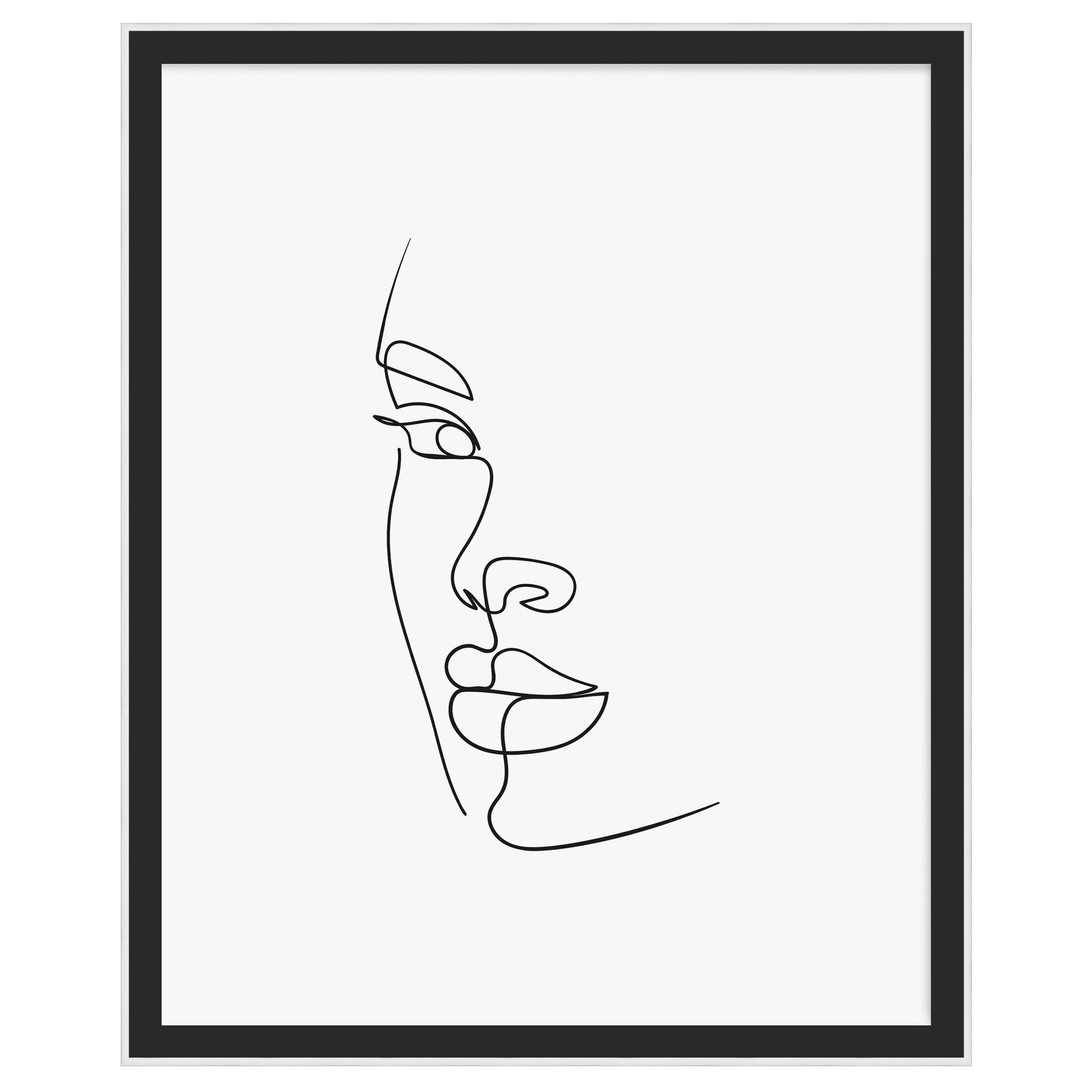 BILDERRAHMEN Silhouette Holzrahmen, 40x50 cm, Schwarz - Schwarz, Holzwerkstoff (41.2/51.2/2cm) - walther design