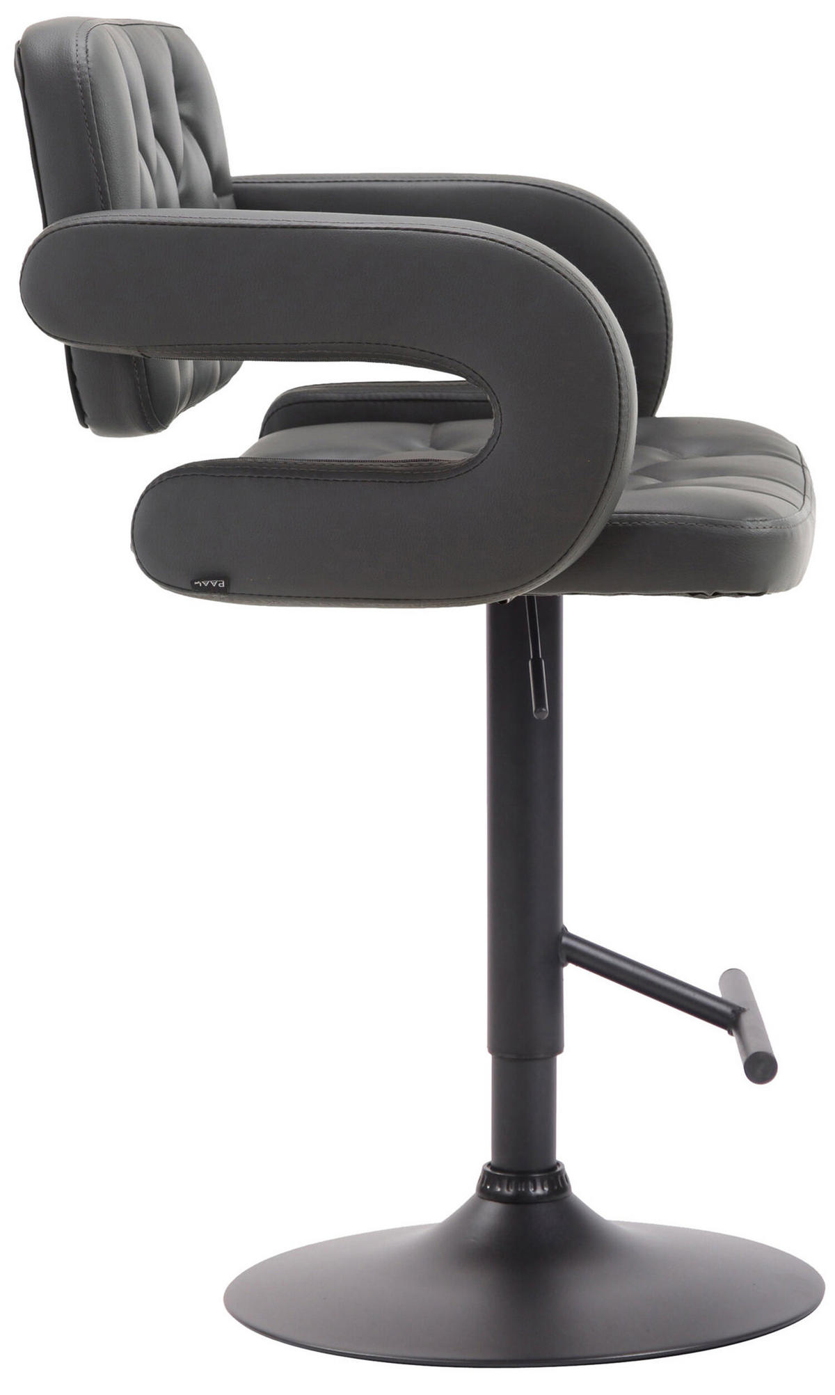 BARHOCKER Dubai, Gestell schwarz, Kunstleder Grau - Schwarz/Grau, Kunststoff/Textil (52/100/55cm) - TPFLiving