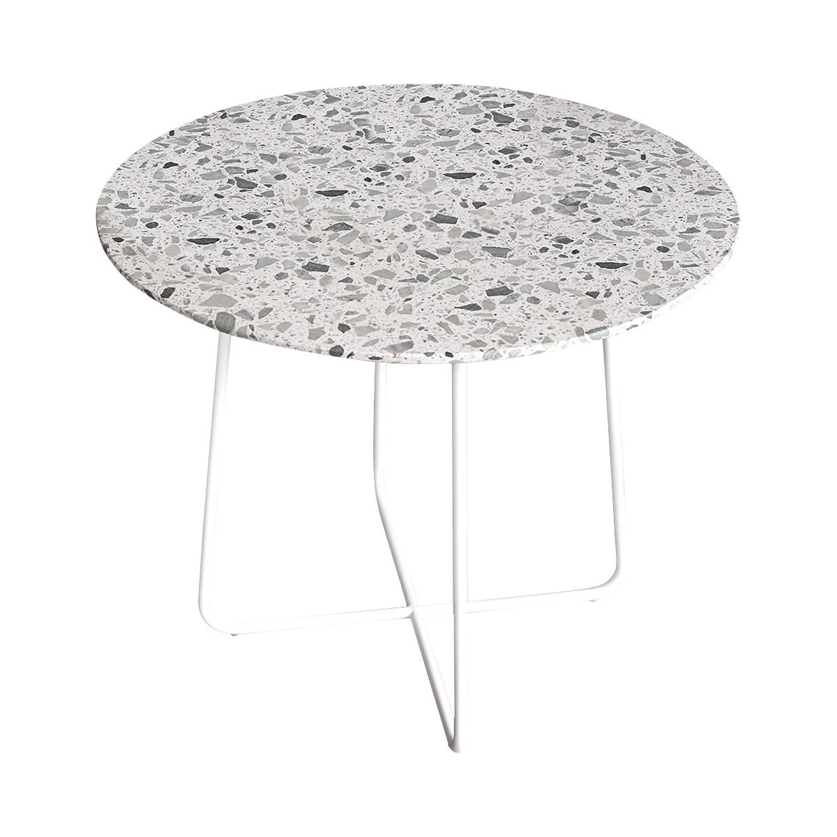 TISCH Elio Grün aus Premium-Terrazzo - Grün, Stein (90/90/77cm) - Tikamoon