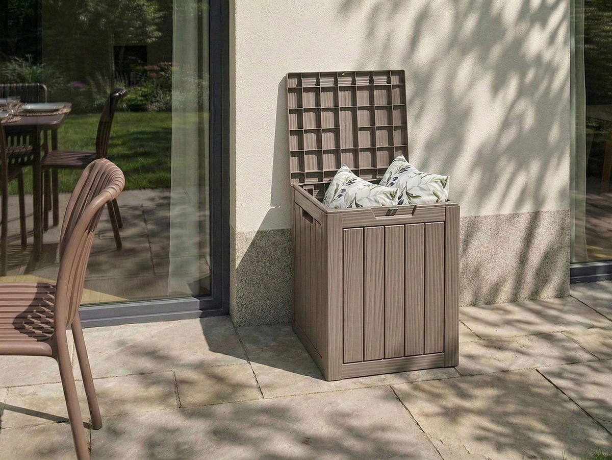 AUFBEWAHRUNGSBOX Medellin 46 cm 43 cm Taupe - Taupe, Kunststoff (46/58/43cm) - Beliani