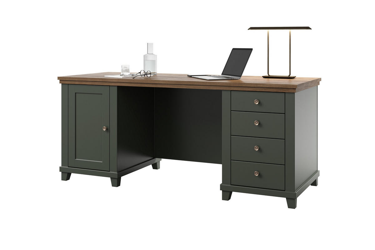 SCHREIBTISCH EVOLETTA 180x70x77 cm Bürotisch Computertisch, Hellgrün - Hellgrün, Holzwerkstoff (70/180/77cm) - MASSENO